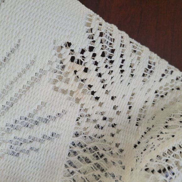 Vintage White Lace Pinecone Design Table Runner 42x14 Inches Handmade Crochet-St - Picture 3 of 3
